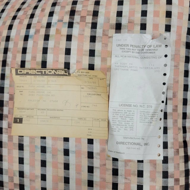 1980s 1980s Milo Baughman for Directional Custom Upholstered Lounge Chair With Original Tags For Sale - Image 5 of 12