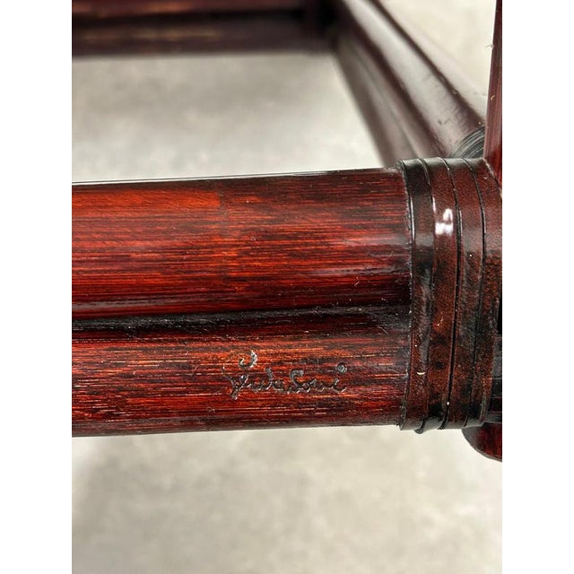 Set of Mid-Century Modern Bamboo Wingchair with Ottoman from Gervasoni, 1970s For Sale - Image 11 of 18