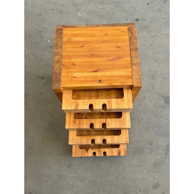 Wood 1970s Artisanal Reclaimed Wood Quad-Drawer Accent Chest For Sale - Image 7 of 11