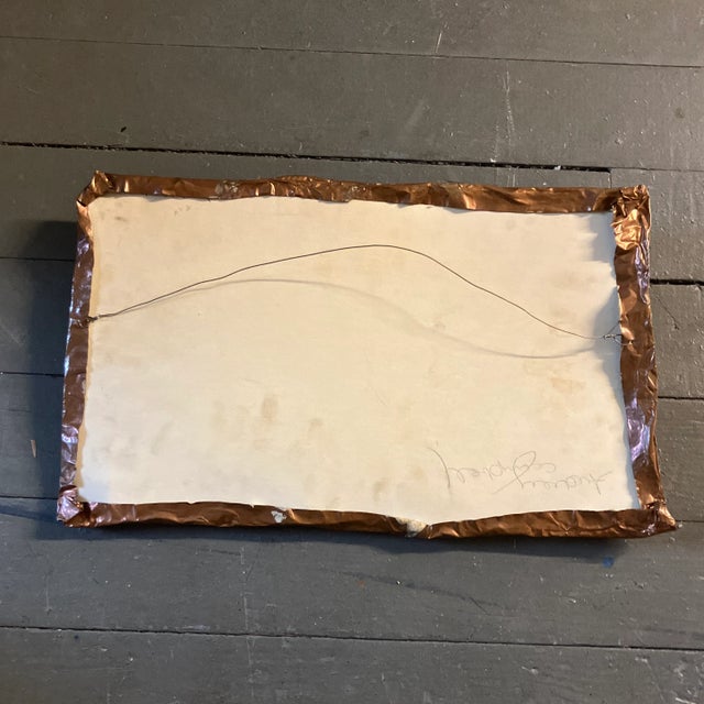 Rustic 1970’s Original Copper Clad Relief Folk Art Giraffe Plaque For Sale - Image 3 of 3