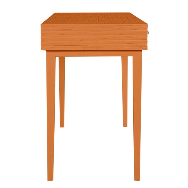 Athena Desk in Citrus Orange For Sale - Image 4 of 8