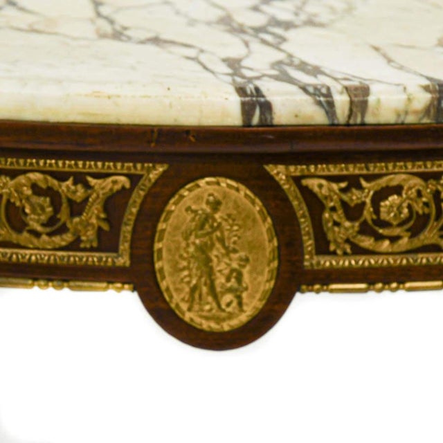 Antique Rococo‑Style Marble‑Top Center Table With Giltwood Carved Base For Sale In Greensboro - Image 6 of 6
