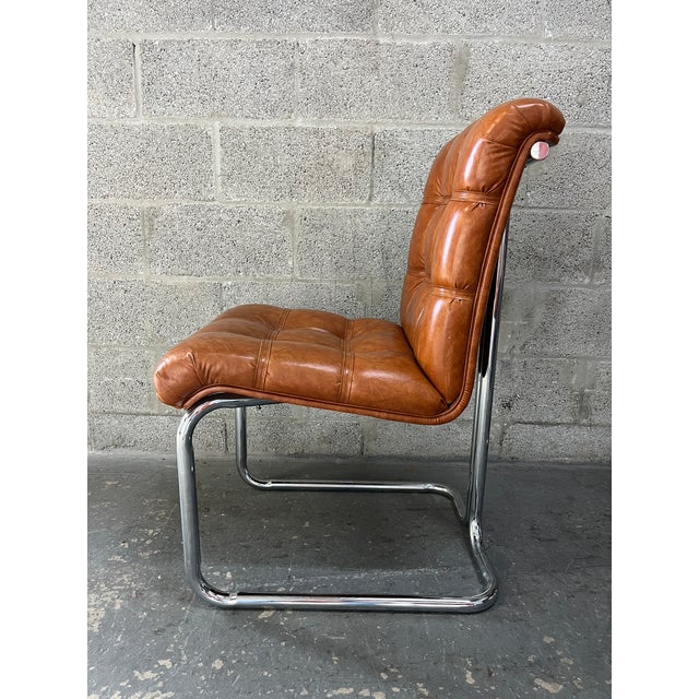 Set of Four Mid-Century Modern Chrome Dining Chairs in the Milo Baughman Style. Circa 1970s. For Sale - Image 11 of 18