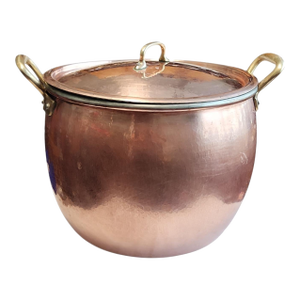 Ruffoni Italy Mid 20th Century 13.25 Quart Lidded Copper Stock Pot