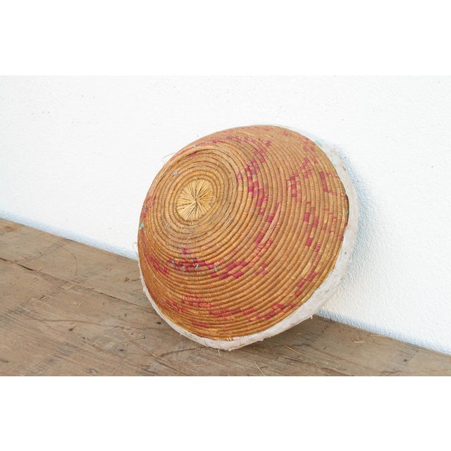 Farmhouse Nomadic Basket With Pink and Natural Colors For Sale In Los Angeles - Image 6 of 7