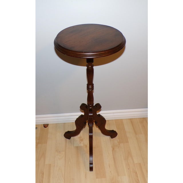 Victorian Antique Victorian Plant Stand Eastlake Candlestick Table Tripod Bust Stand For Sale - Image 3 of 13