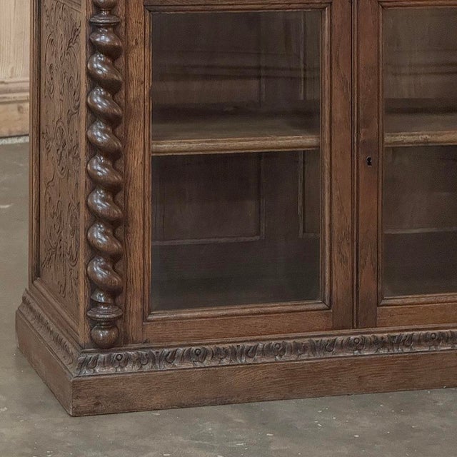 Mid 19th Century 19th Century French Renaissance Revival Oak Vitrine ~ Credenza For Sale - Image 5 of 18