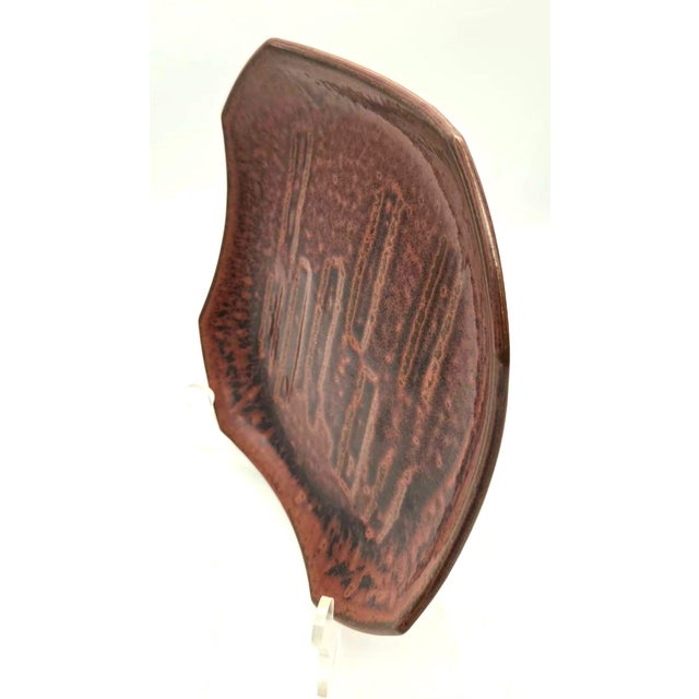 1960s Mid 20th Century Glazed Stoneware Decorative Plate For Sale - Image 5 of 11