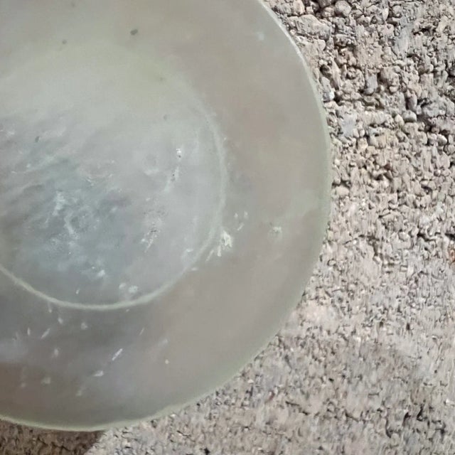 Gemstone Fine Antique Chinese Qing Dynasty Carved Jade Petite Saucer Plate Set of Two For Sale - Image 7 of 10