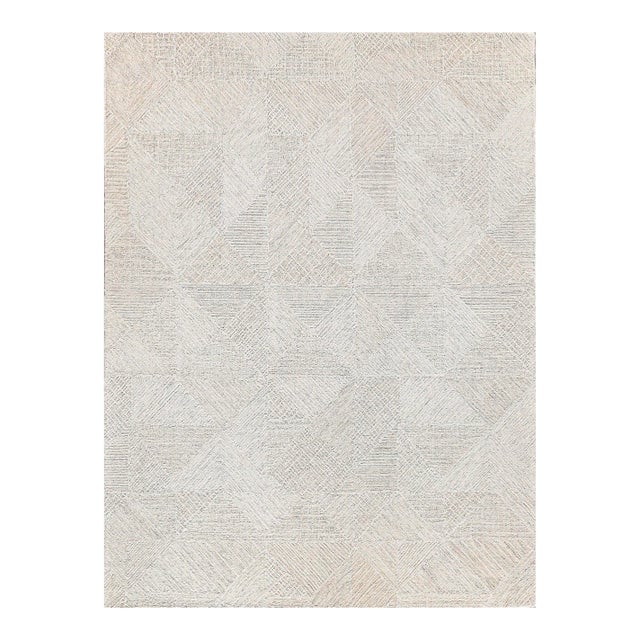 Exquisite Rugs Monaco Tufted New Zealand Wool & Cotton Beige/Ivory Rug-10'X14' For Sale