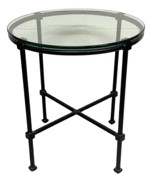 Modern Design Bronzed Cast Aluminum Gueridon/ Table Glass Top by Brown Jordan