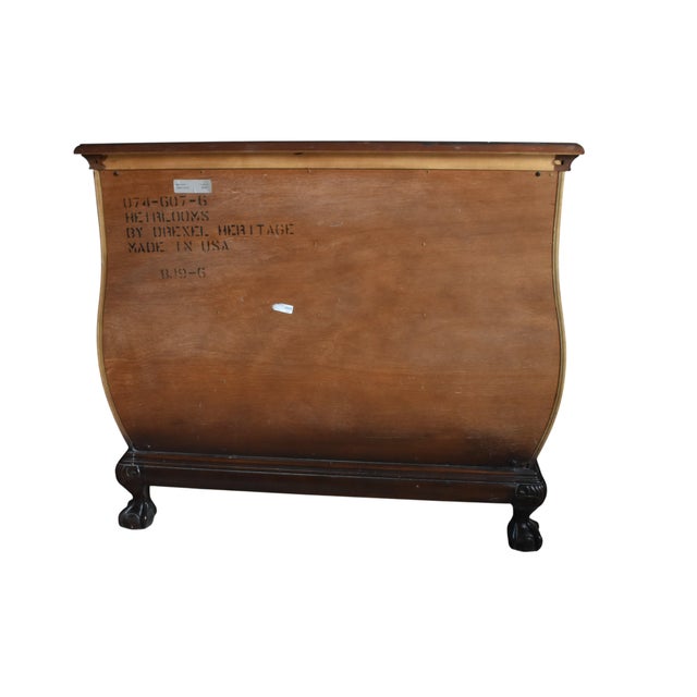 Chippendale Drexel Heritage Heirloom Collection Mahogany Bombe Chest With Brass Hardware For Sale - Image 3 of 6