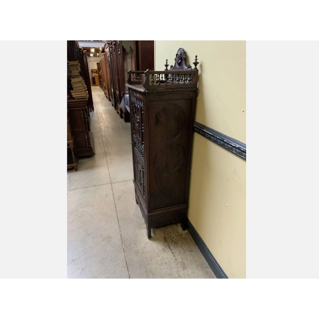 Wood Antique Breton China Cabinet, 1880 For Sale - Image 7 of 10