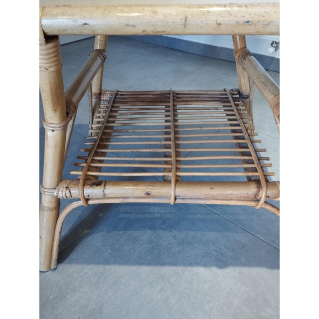 Wood Vintage Children's Table in Rattan and Bamboo For Sale - Image 7 of 17