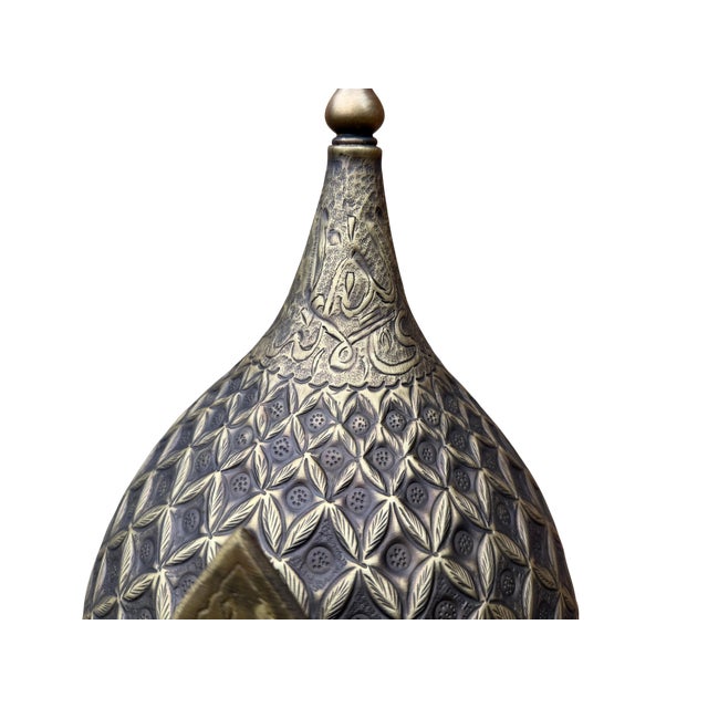 Metal Hand-Chased Ottoman Helmet For Sale - Image 7 of 13