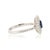 Metal Blue Sapphire & Diamond Halo Vintage Engagement Ring in 18k White Gold Size 5 For Sale - Image 7 of 16