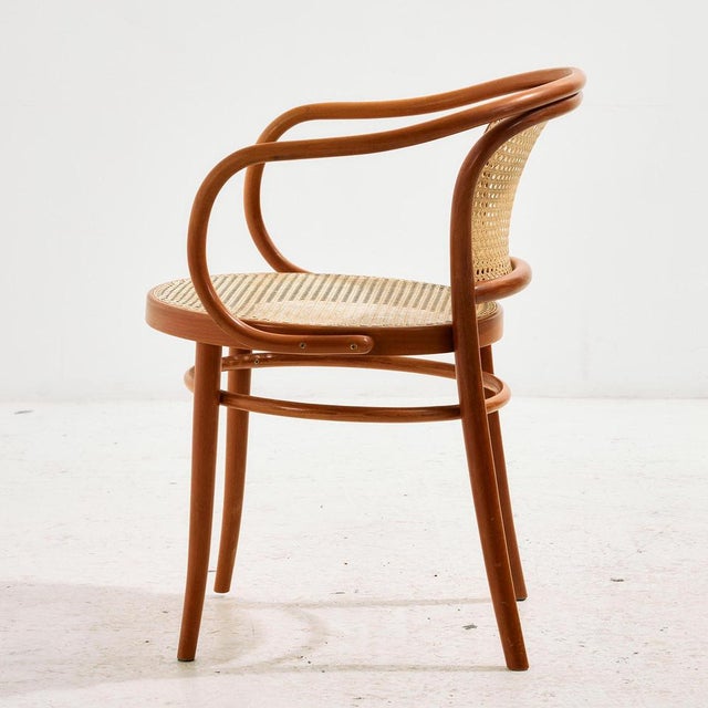 Beech and Rattan Armchair, 1970s For Sale - Image 4 of 18
