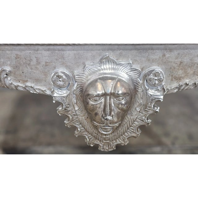 Antique Silver Gilt Lion Mask With Lion Legs W Paw and Claw Feet Console Table For Sale - Image 4 of 10