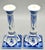 Ceramic Dutch Delft Chinoiserie Candle Holders, a Pair For Sale - Image 7 of 8