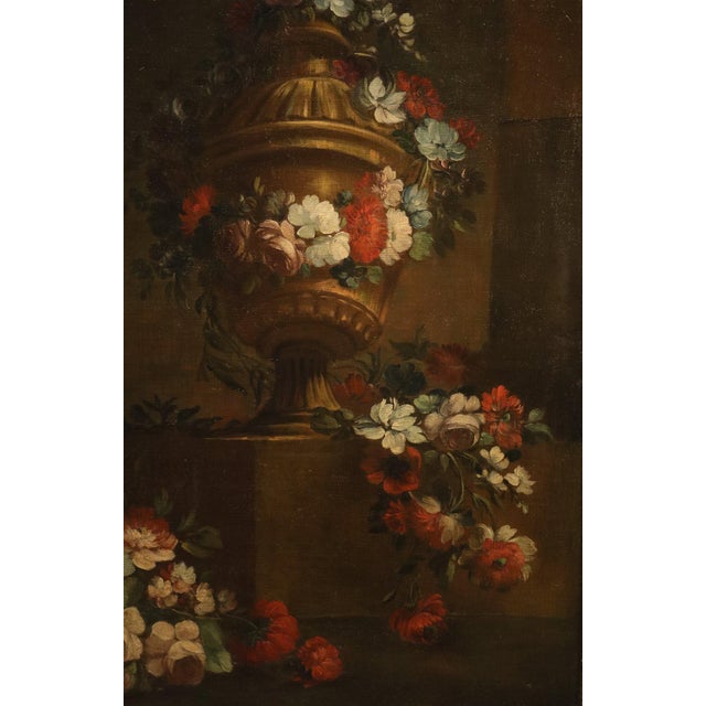 Early 18th Century Pietro Francesco Gambone, Still Life Flowers, 18th Century, Oil Painting on Canvas, Framed For Sale - Image 5 of 13