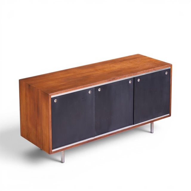 George Nelson for Herman Miller 8000 Series Mid Century Walnut Sliding Door Credenza For Sale - Image 12 of 13