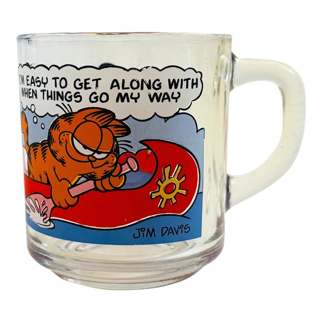Vintage Glass Garfield Mug For Sale