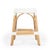 2020s Robias 24.5 in. Seat Height Rectangular Rattan Backless Counter Stool with Footrest, Glossy White/ Natural Rattan Frame For Sale - Image 5 of 9