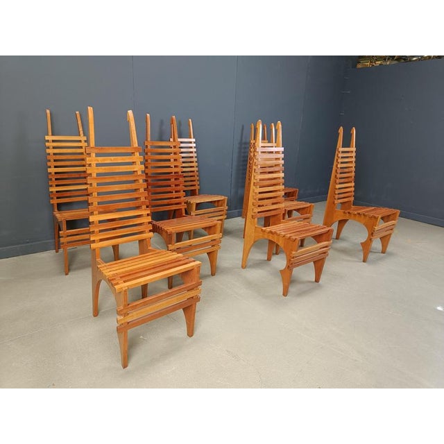 Postmodern Calcar Dining Chairs by Benoit Lange, 1990s, Set of 8 For Sale - Image 8 of 12