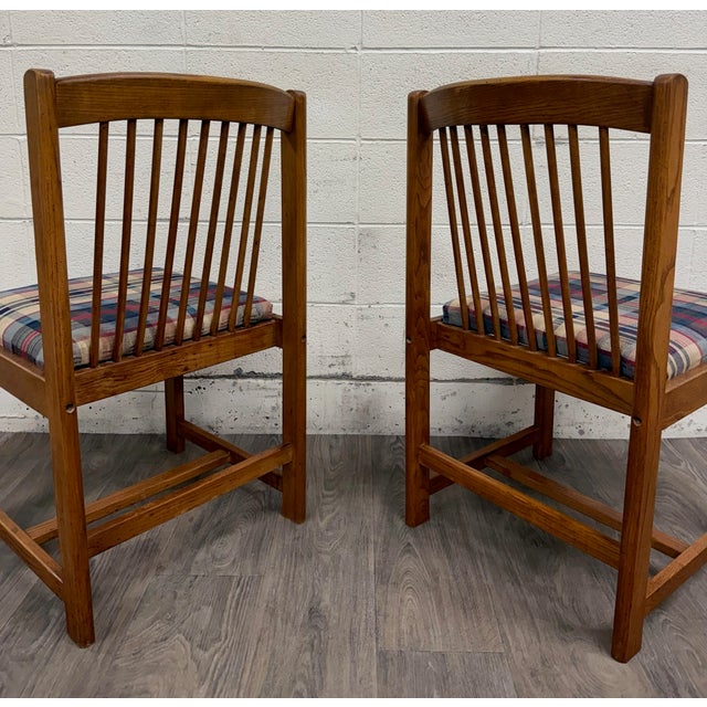 Blue Vintage Liberty Furniture Mission Arts and Crafts Dining Chairs - Set of 4 For Sale - Image 8 of 14