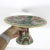 Pink Antique Etruscan Majolica Cake Stand, Round Pink Yellow Green Leaf Motif Platter With Faux Bois and Ivy Base Makers Mark For Sale - Image 8 of 11