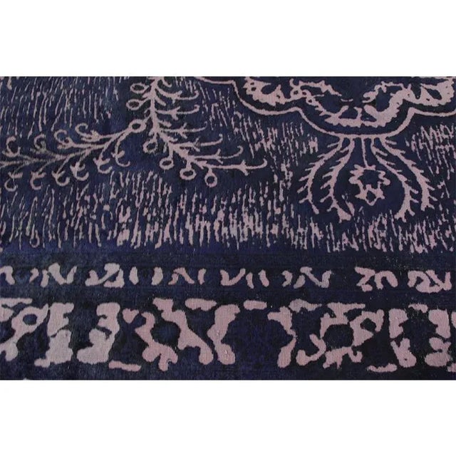 Textile 1980s Vintage Persian Navy and Purple Area Rug 9'4" X 12'10" For Sale - Image 7 of 11