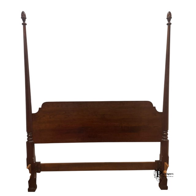 Late 20th Century Vintage Jamestown Sterling Chippendale Style Mahogany Queen Size Four Poster Bed For Sale - Image 5 of 10