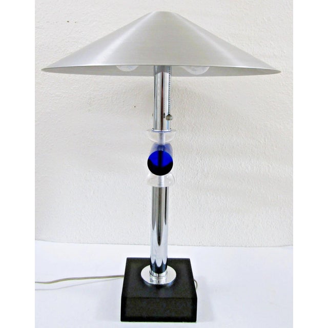 1970s Van Teal Mid-Century Modern Lucite, Chrome and Brushed Aluminum Table Lamp For Sale - Image 10 of 13