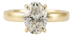 14k Yellow Gold 1.60ct Igi Oval Lab Grown Diamond Solitaire Engagement Ring, Size 7