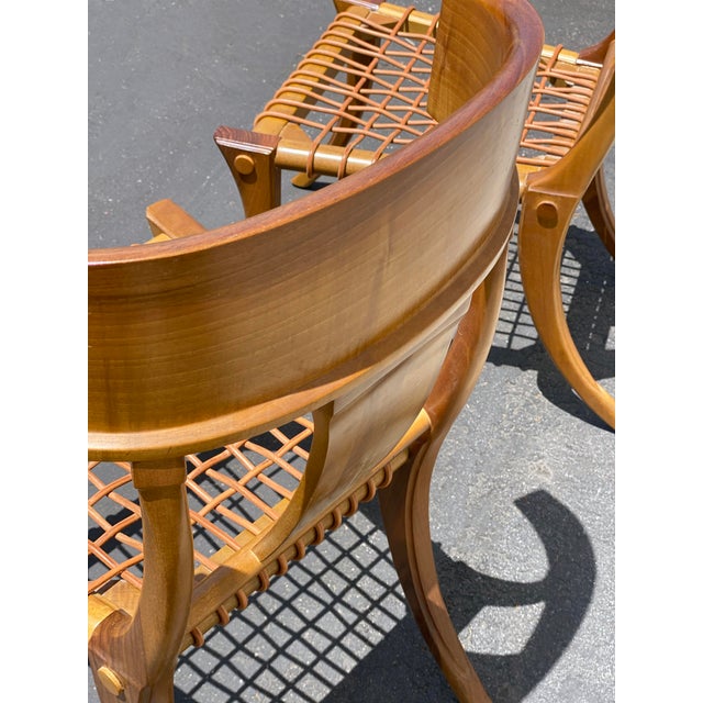 Wood Kreiss Klismos Wood Woven Rope Dining Chairs - Set of 3 For Sale - Image 7 of 10