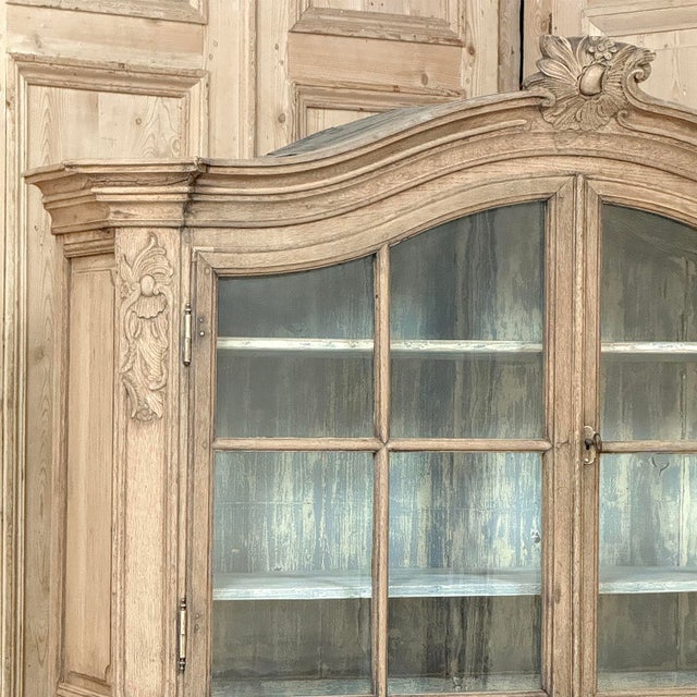 Late 18th Century 18th Century Rustic Belgian Regence Stripped Oak Bookcase Cabinet For Sale - Image 5 of 18
