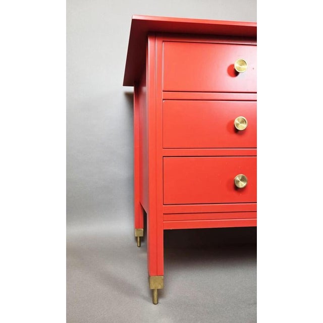 Wood Red Chest of Drawers attributed to Carlo de Carli, 1960s For Sale - Image 7 of 10