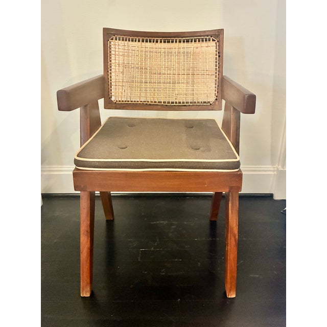 Pierre Jeanneret 1950s Attributed to Pierre Jeanneret Teak Conference Chair From Chandigarh, India For Sale - Image 4 of 7