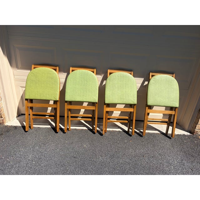 1950s Mid-Century Stakmore Lyre Back Folding Chairs - Set of 4 (With Original Labels) For Sale In Baltimore - Image 6 of 9