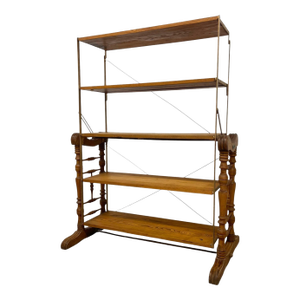 Antique Combination Table Co Folding Convertible Table Bookcase Patented 1893 Victorian Adjustable Shelving Unit.