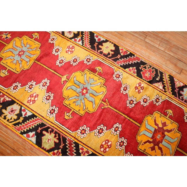Textile Early 20th Century Zabihi Collection Karapinar Bright Turkish 13 Foot Runner - 3'2" x 13' For Sale - Image 7 of 10