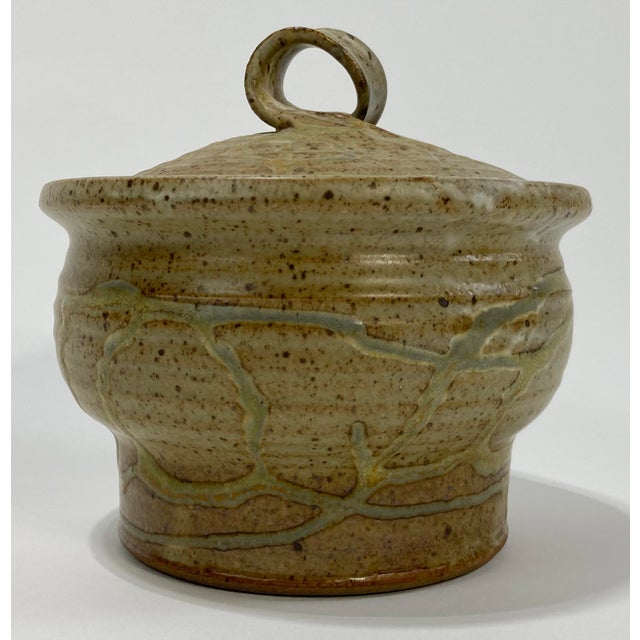 Vintage Studio Pottery Lidded Crock For Sale - Image 4 of 10