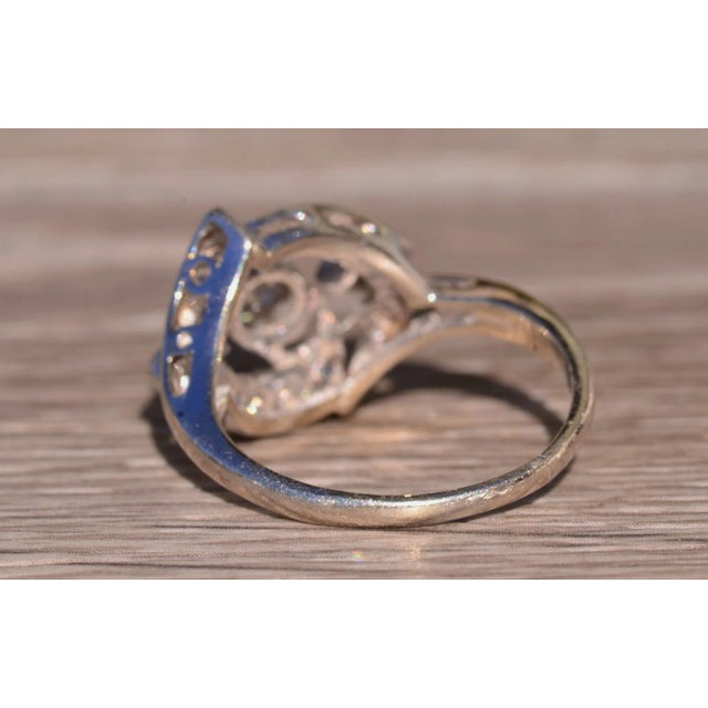 Mid 20th Century The Jonestown: Retro Era White Gold and Diamond Ring For Sale - Image 5 of 10