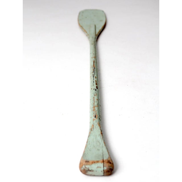 Light Green Vintage Painted Wooden Oar For Sale - Image 8 of 12