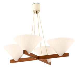 Ceiling Lamp with Geometric Frame attributed to Hans-Agne Jakobsson, 1960s
