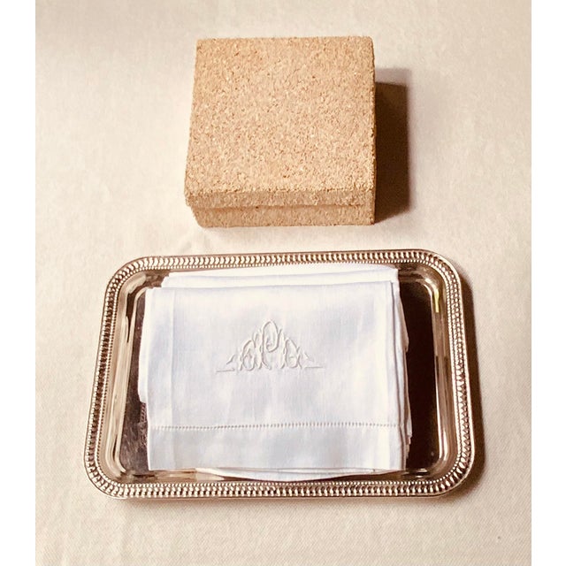 Antique Monogrammed Linen Hand Towels, Embroidered Monogram, Hemstitched, Set of 3 | C. 1930s | Nantucket Estate For Sale - Image 11 of 15