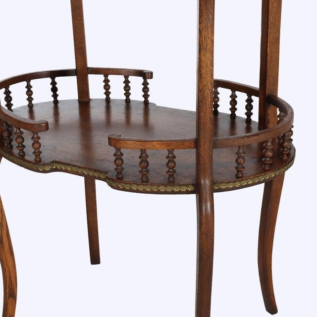 Traditional Antique Rj Horner Oak & Ormolu Oval Occasional Table With Spindle Rail C1900 For Sale - Image 3 of 10