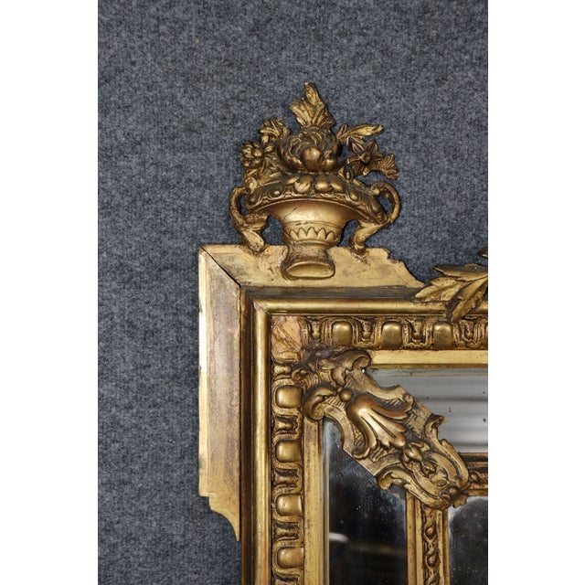 Fine Quality 1870s Era Genuine Gold Leaf Carved Walnut Tall Wall Mirror For Sale In Philadelphia - Image 6 of 11