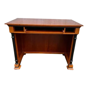 Late 20th Century Vintage Biedermeier Style Inlaid Writing Desk.