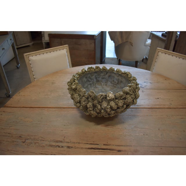Contemporary Large Pyrite Crystal Bowl For Sale - Image 3 of 5